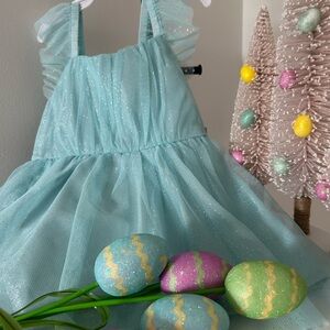 Spring Easter Dress Frozen Elsa Sparkly Blue 💙🩵